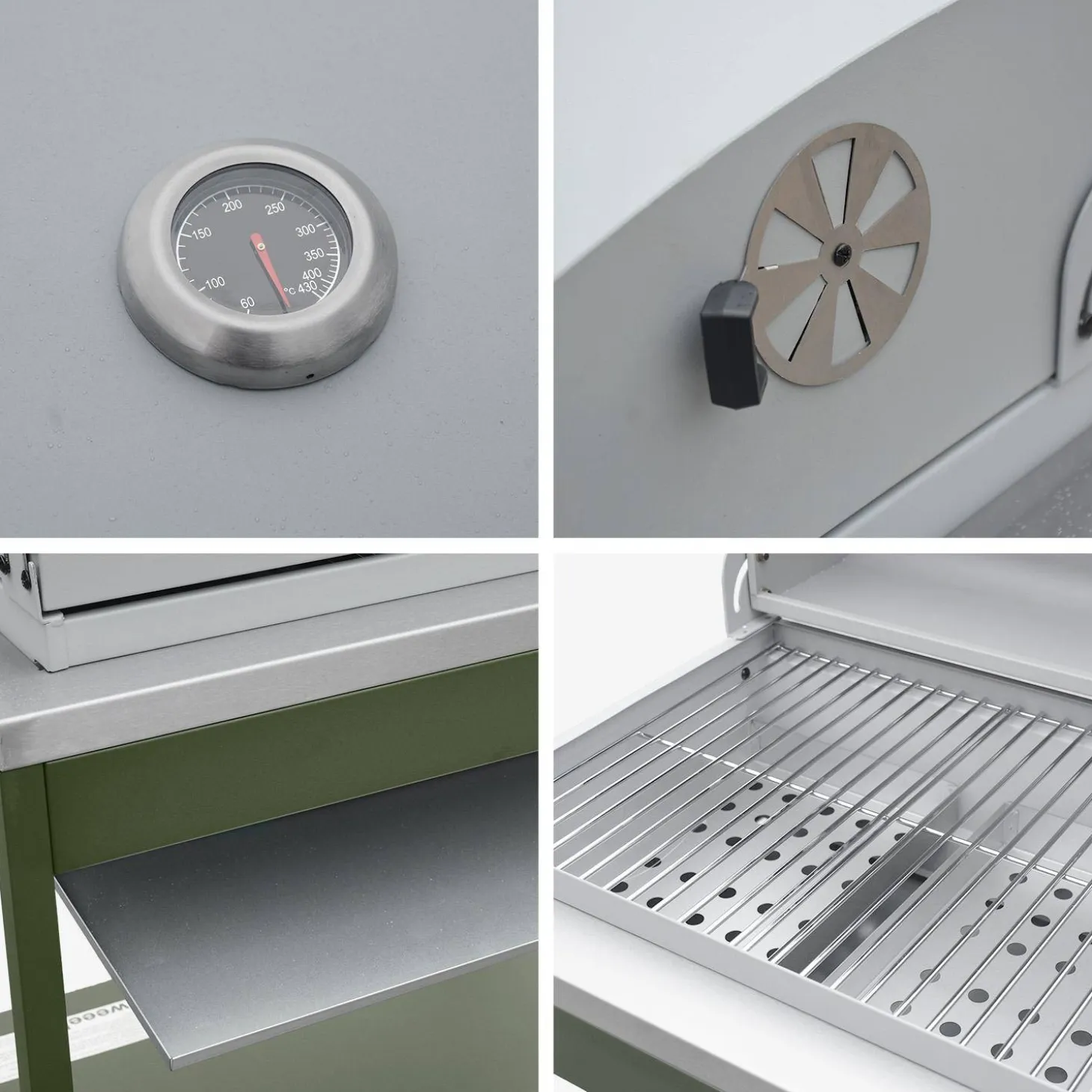 Buitenkeuken 2 modules met houtskoolbarbecue en gootsteen staal