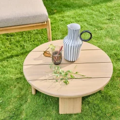 Buiten salontafel rond van acaciahout 70cm