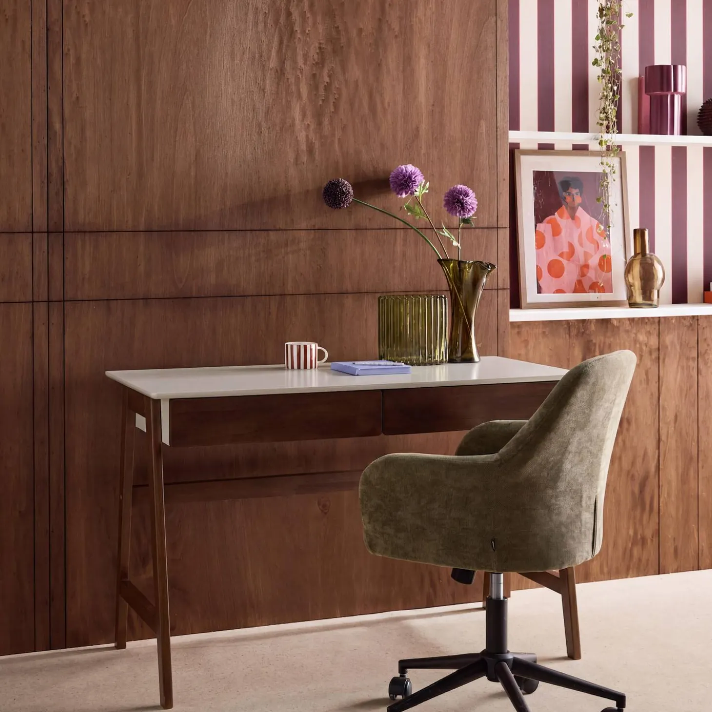 Bureau houtdecor 2 laden