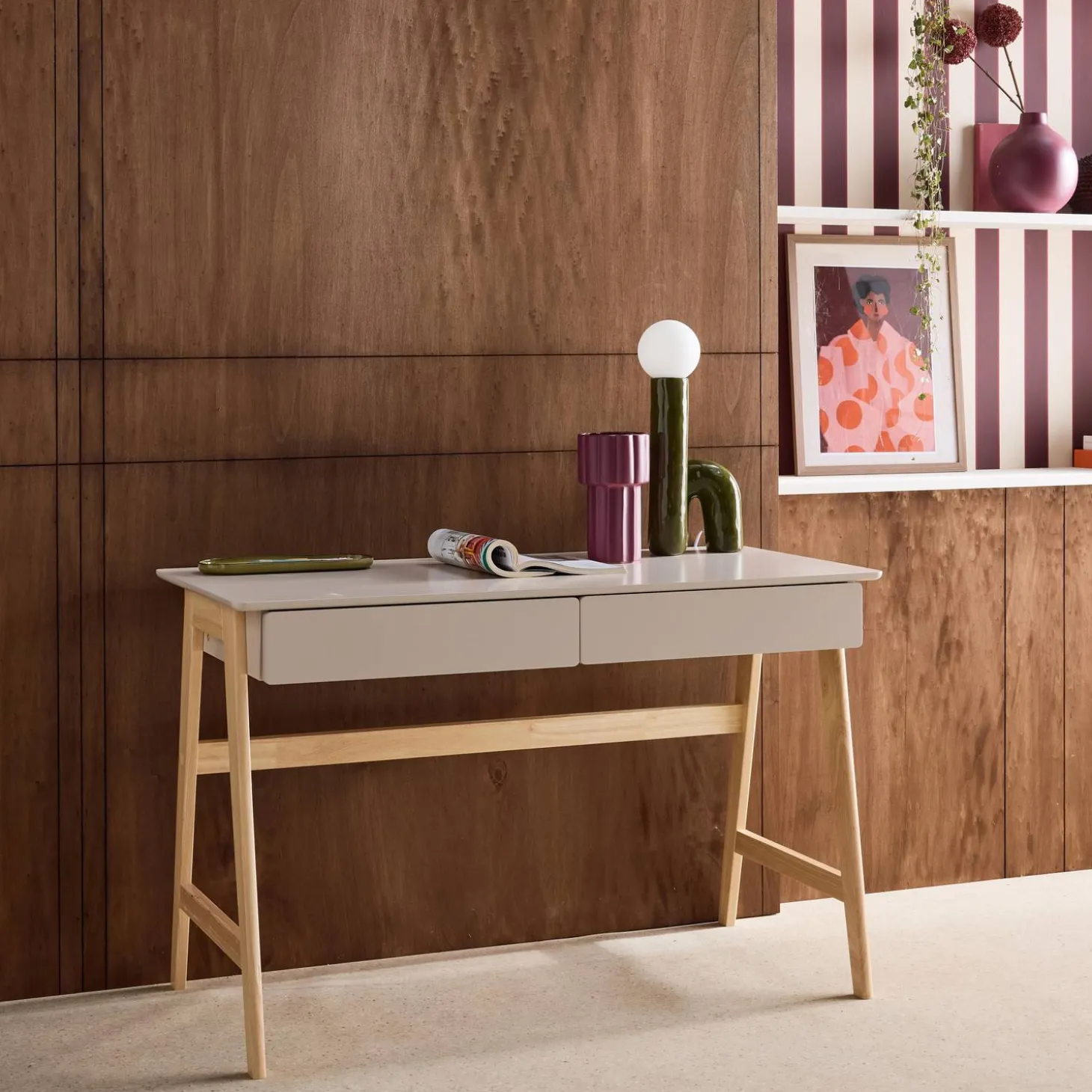 Bureau houtdecor 2 laden