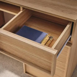 Bureau houteffect bureau 2 deuren 2 laden 1 nis 140cm