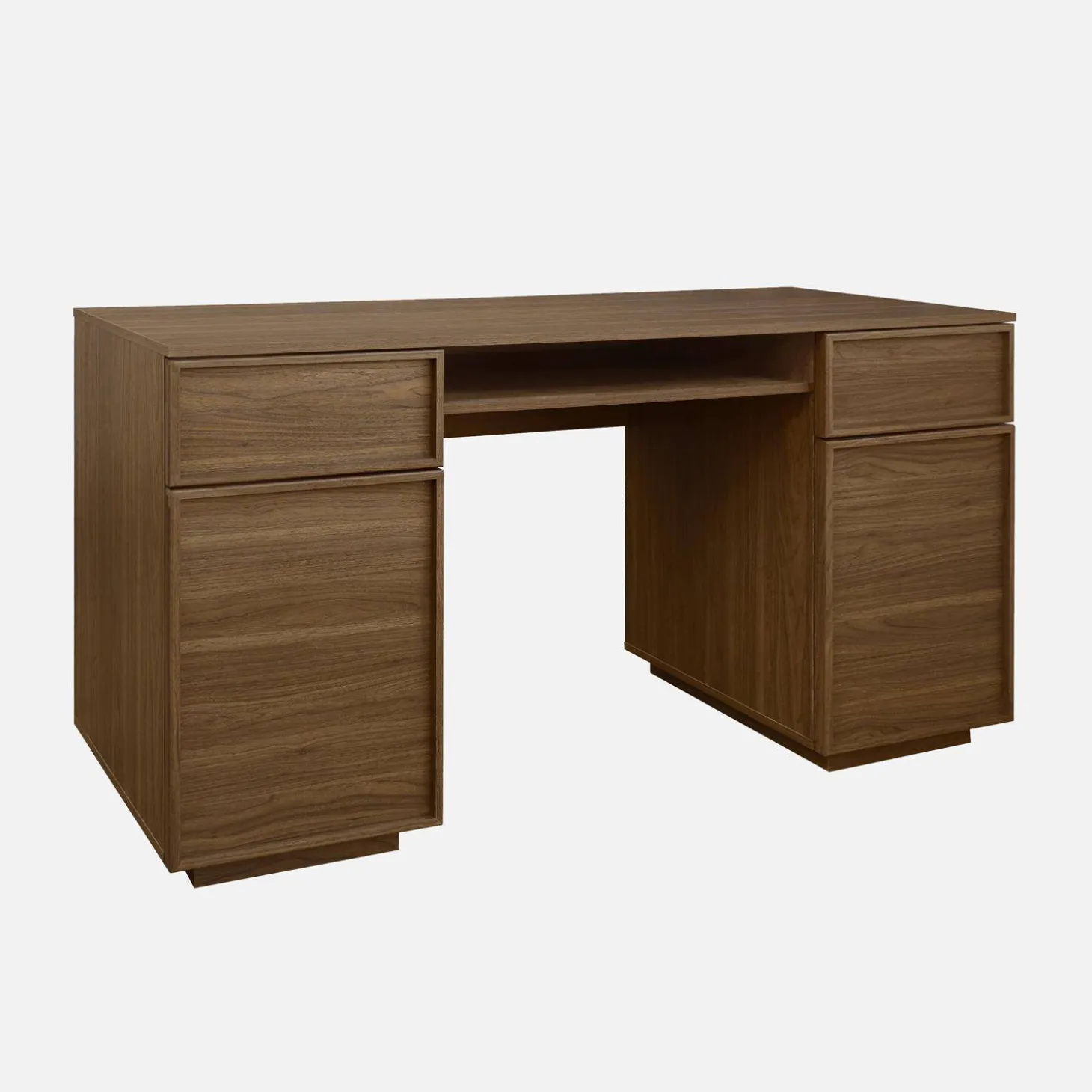 Bureau houteffect bureau 2 deuren 2 laden 1 nis 140cm