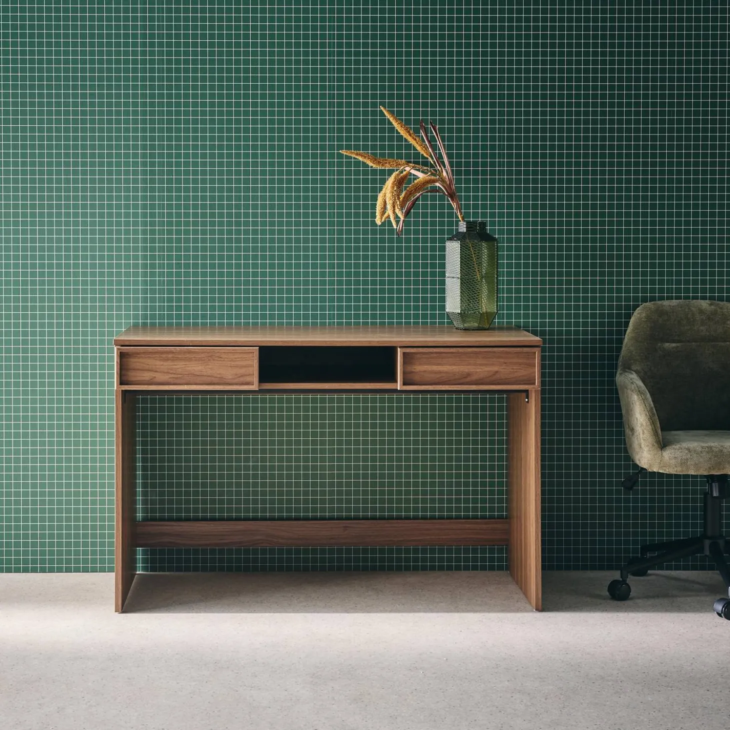 Bureau houteffect 2 lades en 1 nis 120cm