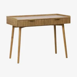 Bureau met gegroefd mangohouteffect, 2 lades