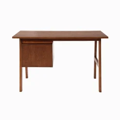 Bureau met 2 laden rubberhout en eikenfineer