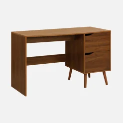 Bureau met 2 lades in walnootkleurig hout