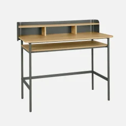 Bureau met open opbergruimte metaal en houtdecor