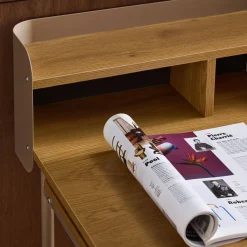 Bureau met open opbergruimte metaal en houtdecor