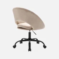 Bureaustoel met velours bekleding en metalen wielen