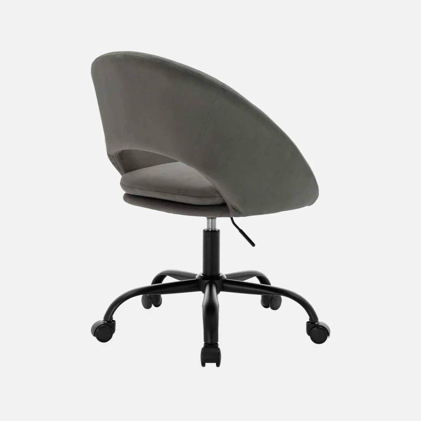 Bureaustoel met velours bekleding en metalen wielen