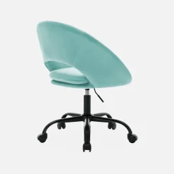 Bureaustoel met velours bekleding en metalen wielen