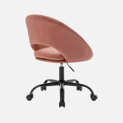 Bureaustoel met velours bekleding en metalen wielen