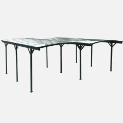 Carport met uitbreiding aluminium en polycarbonaat 30m²