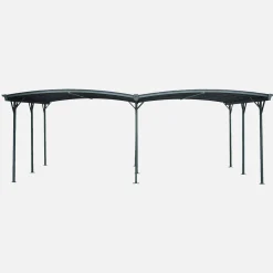 Carport met uitbreiding aluminium en polycarbonaat 30m²