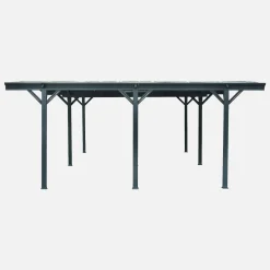Carport met uitbreiding aluminium en polycarbonaat 30m²