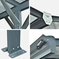 Carport met uitbreiding aluminium en polycarbonaat 30m²
