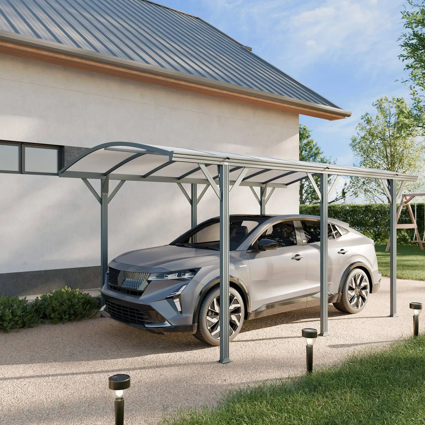 Carport 5x3m aluminium en polycarbonaat