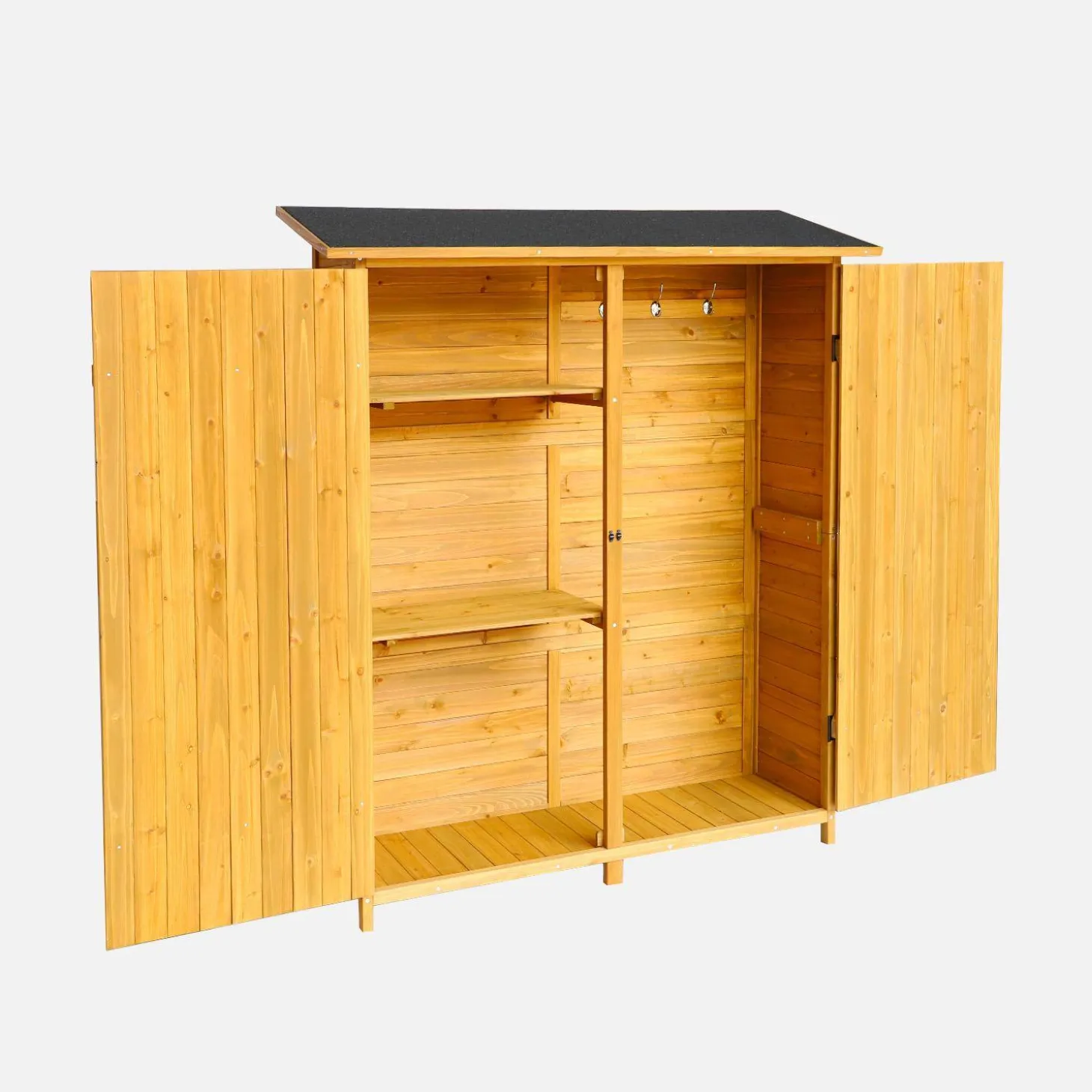 140 cm tuinhuisje in dennenhout, 4 opbergruimtes