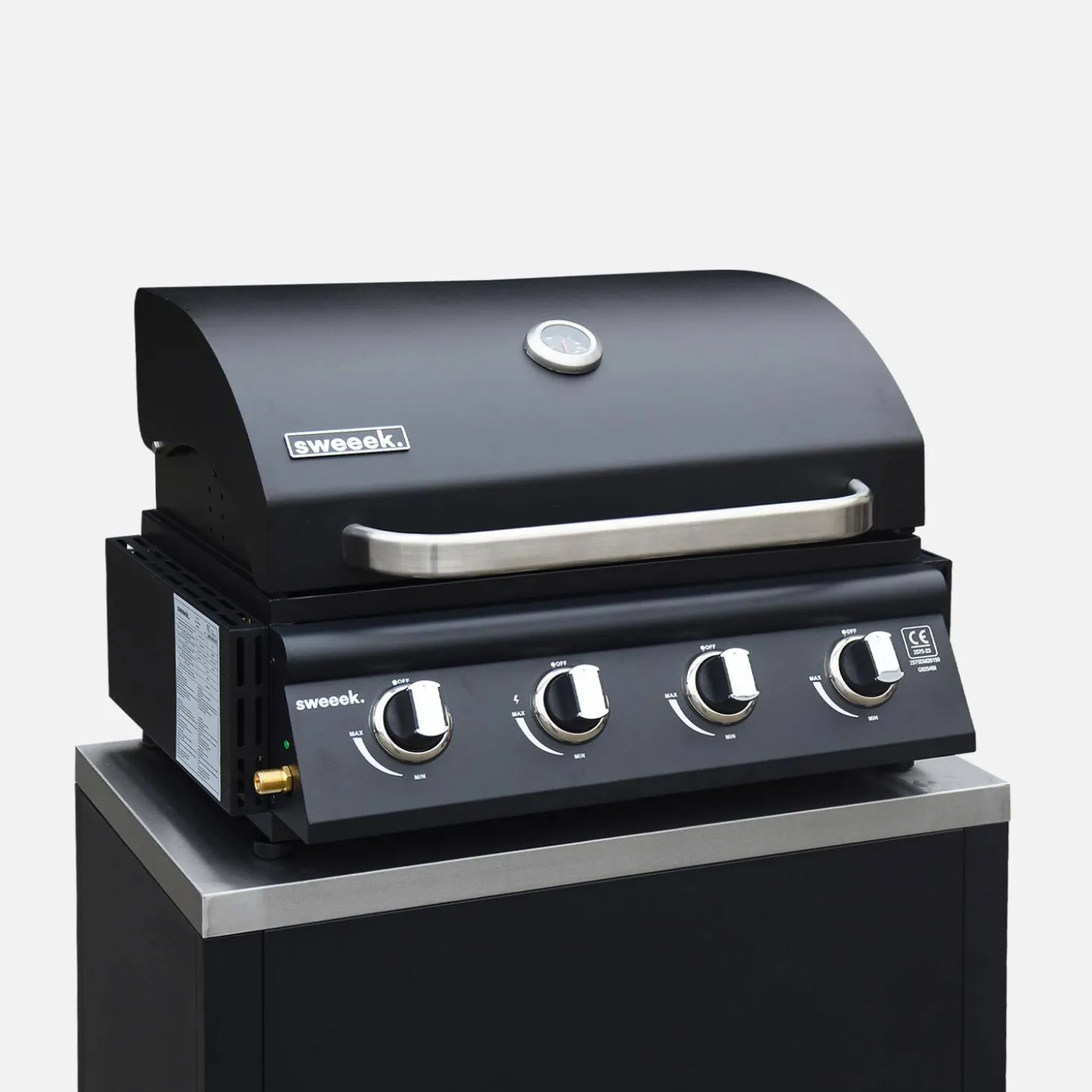 Complete roestvrije stalen buitenkeuken met 4-pits gasbarbecue
