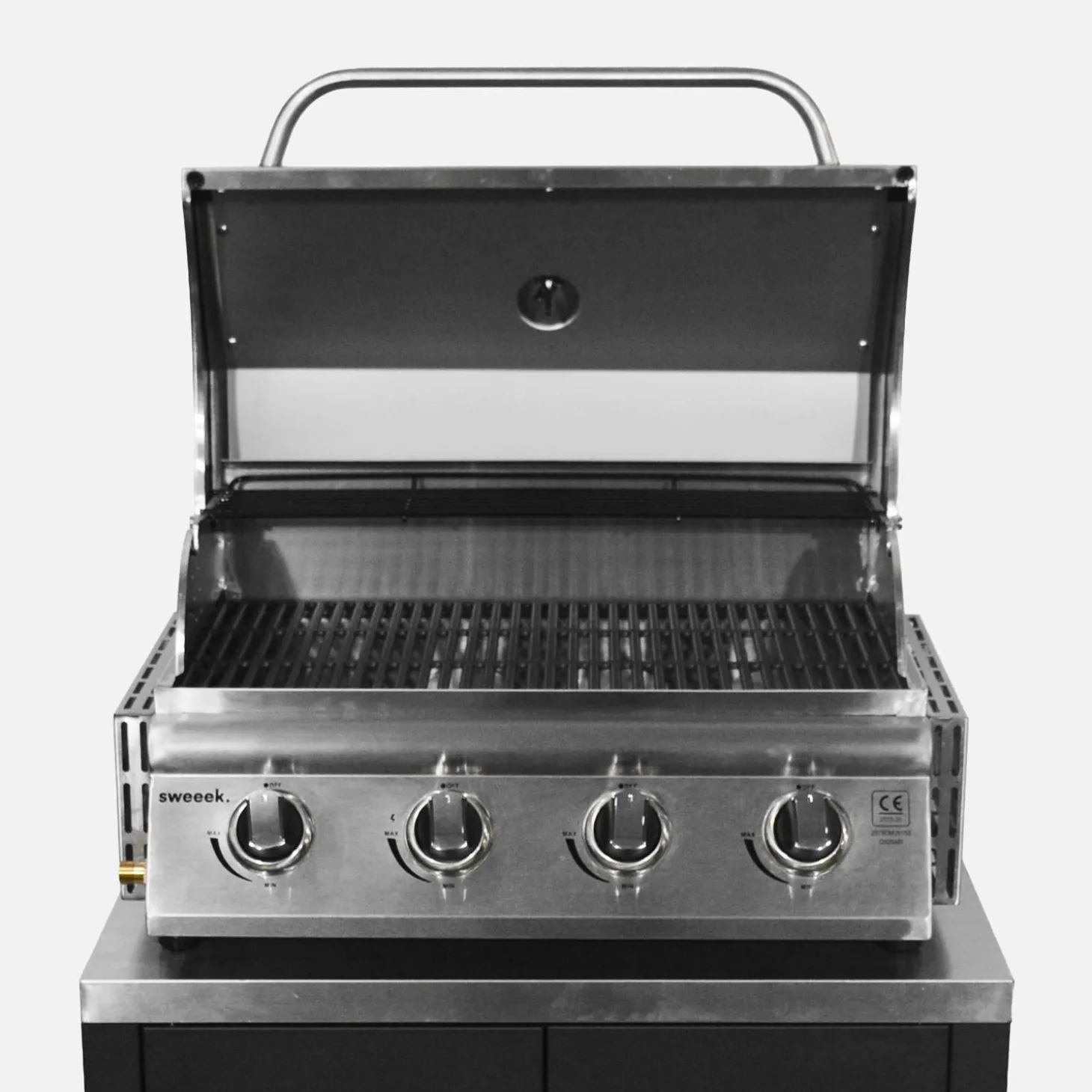 Complete roestvrije stalen buitenkeuken met 4-pits gasbarbecue