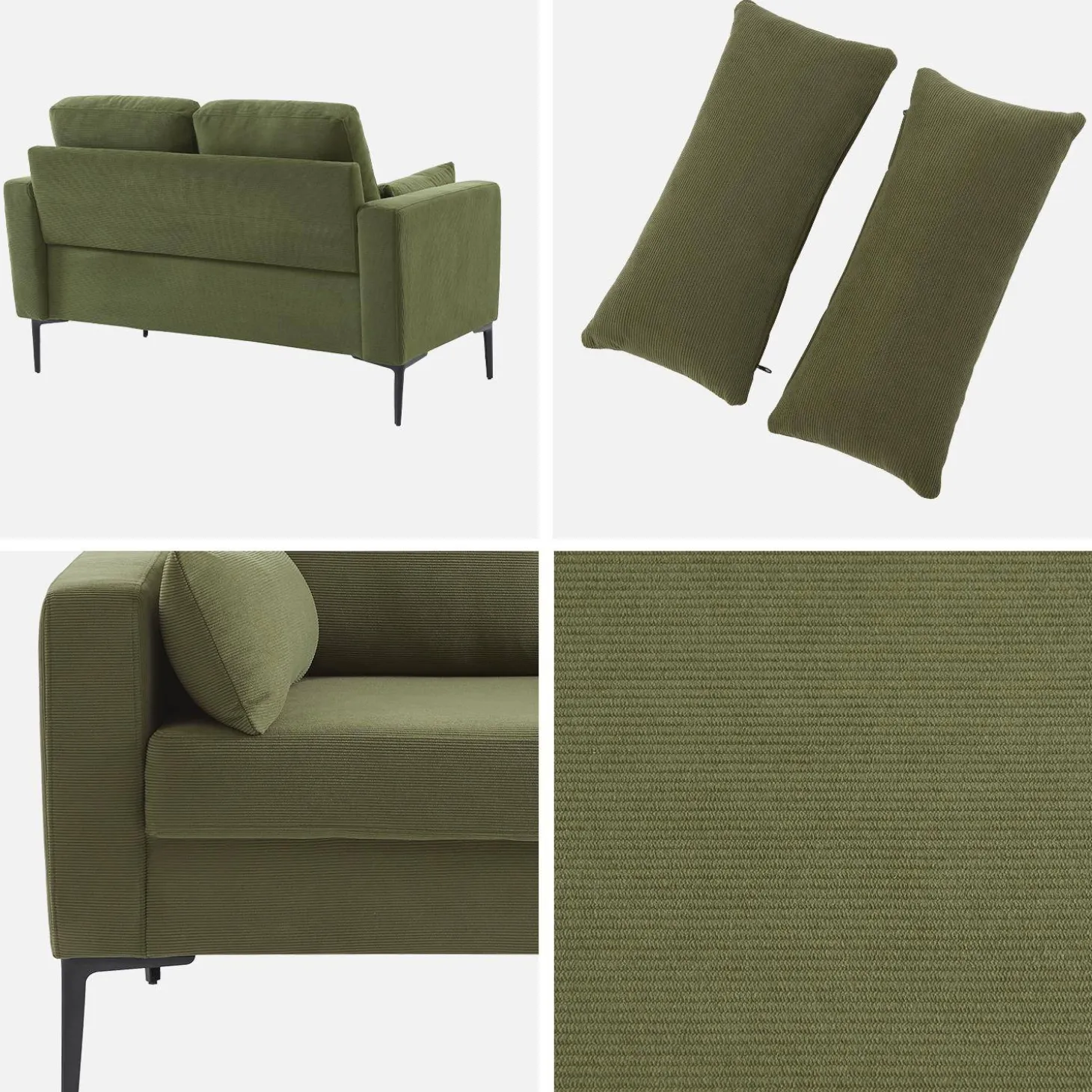 Corduroy bank, 2-zits, 130x68x82cm