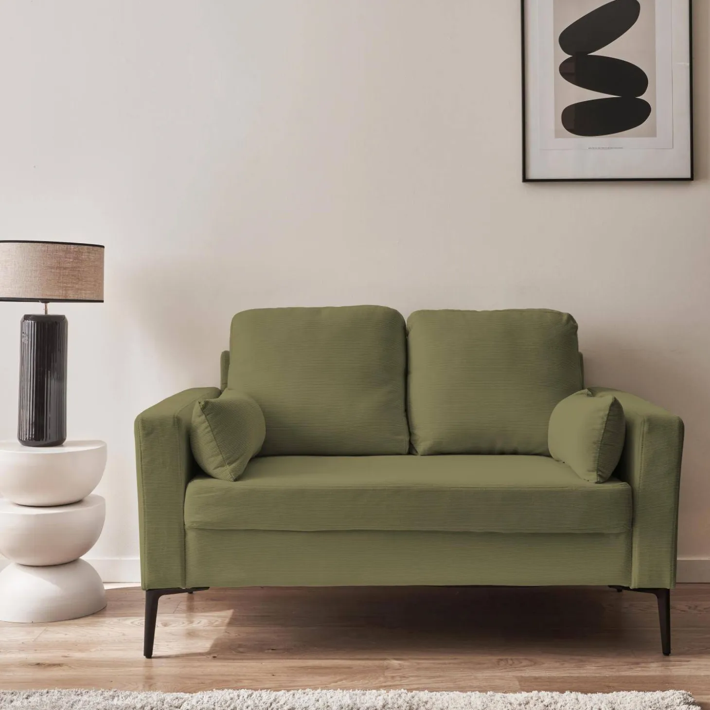 Corduroy bank, 2-zits, 130x68x82cm