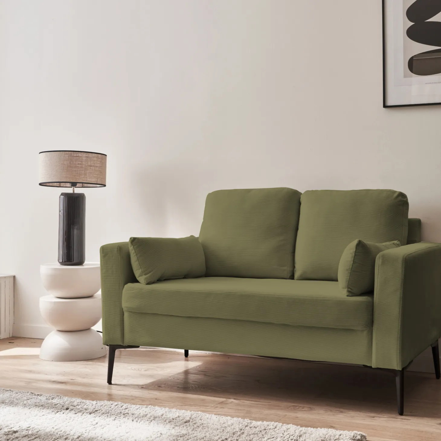 Corduroy bank, 2-zits, 130x68x82cm