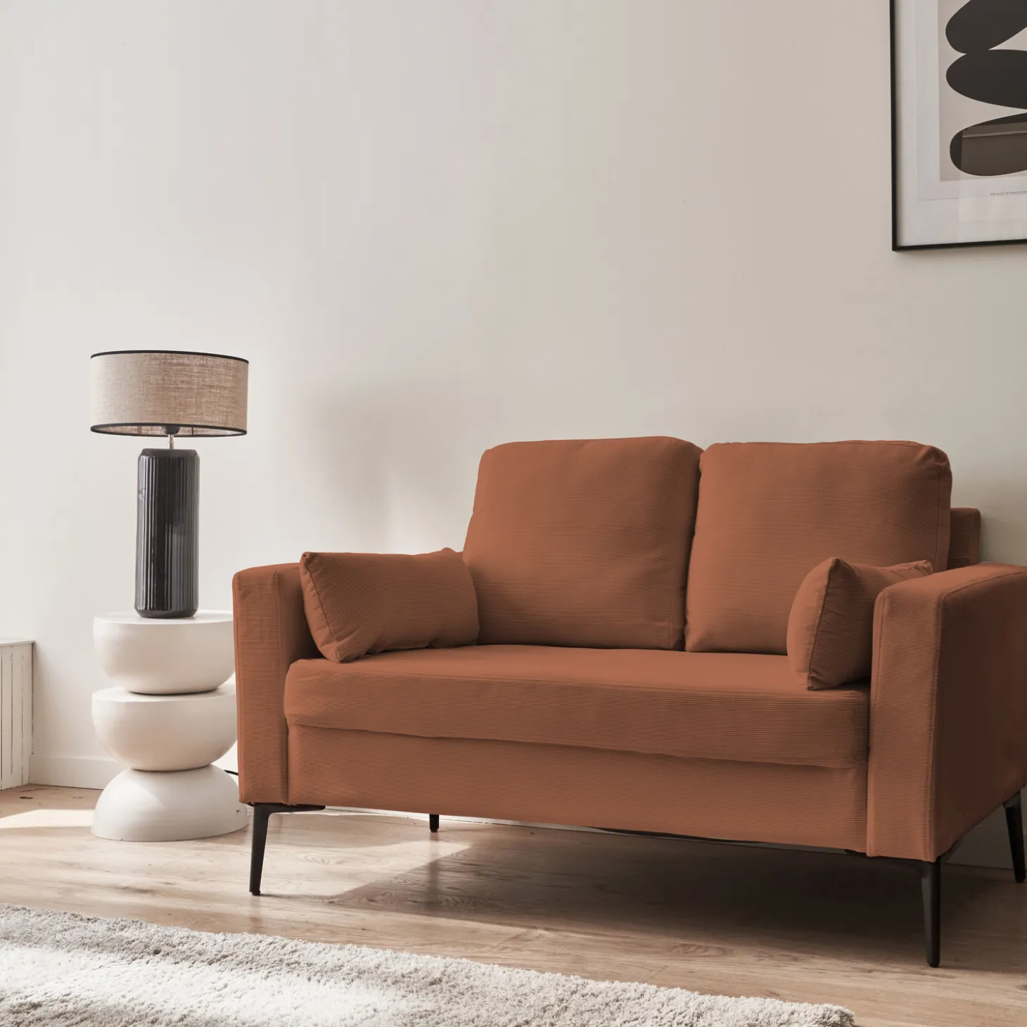 Corduroy bank, 2-zits, 130x68x82cm