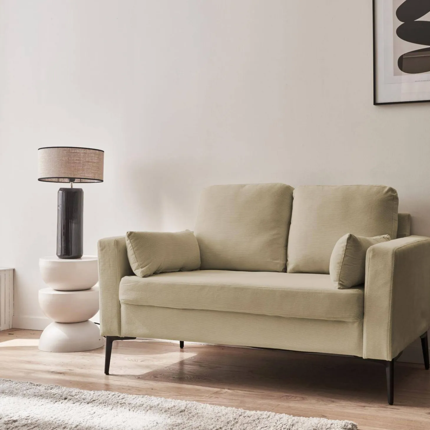 Corduroy bank, 2-zits, 130x68x82cm