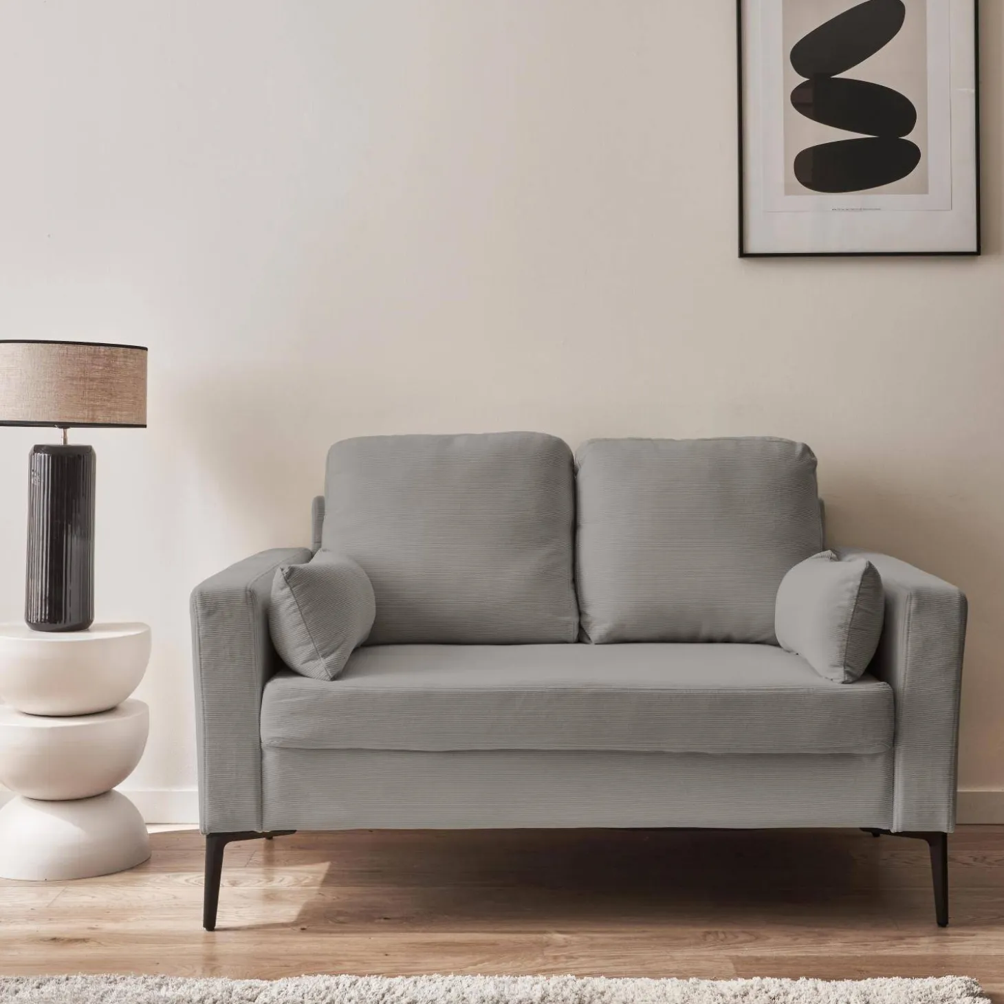 Corduroy bank, 2-zits, 130x68x82cm