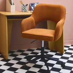 Corduroy bureaustoel met wielen