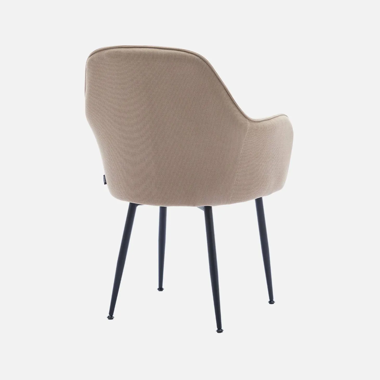 Corduroy fauteuil met matzwarte metalen poten (Set van 4)