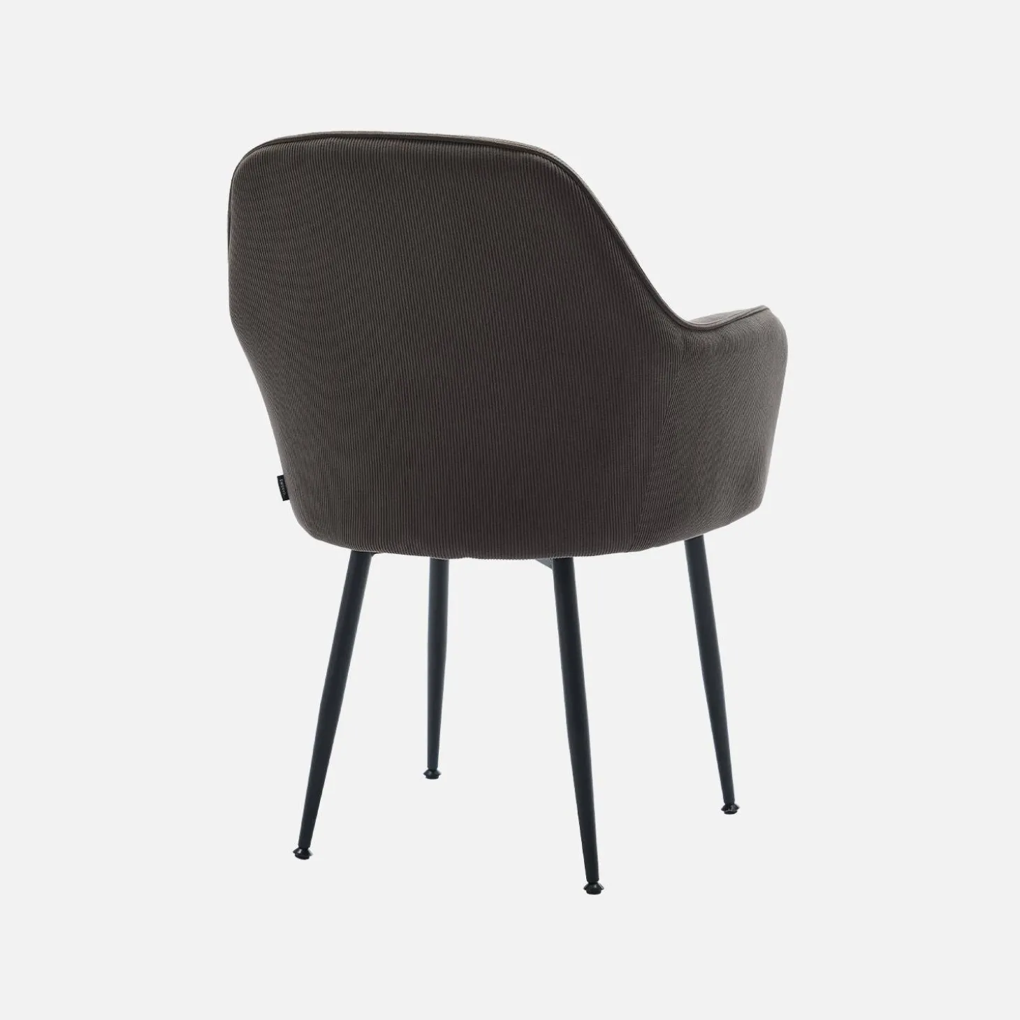 Corduroy fauteuil met matzwarte metalen poten
