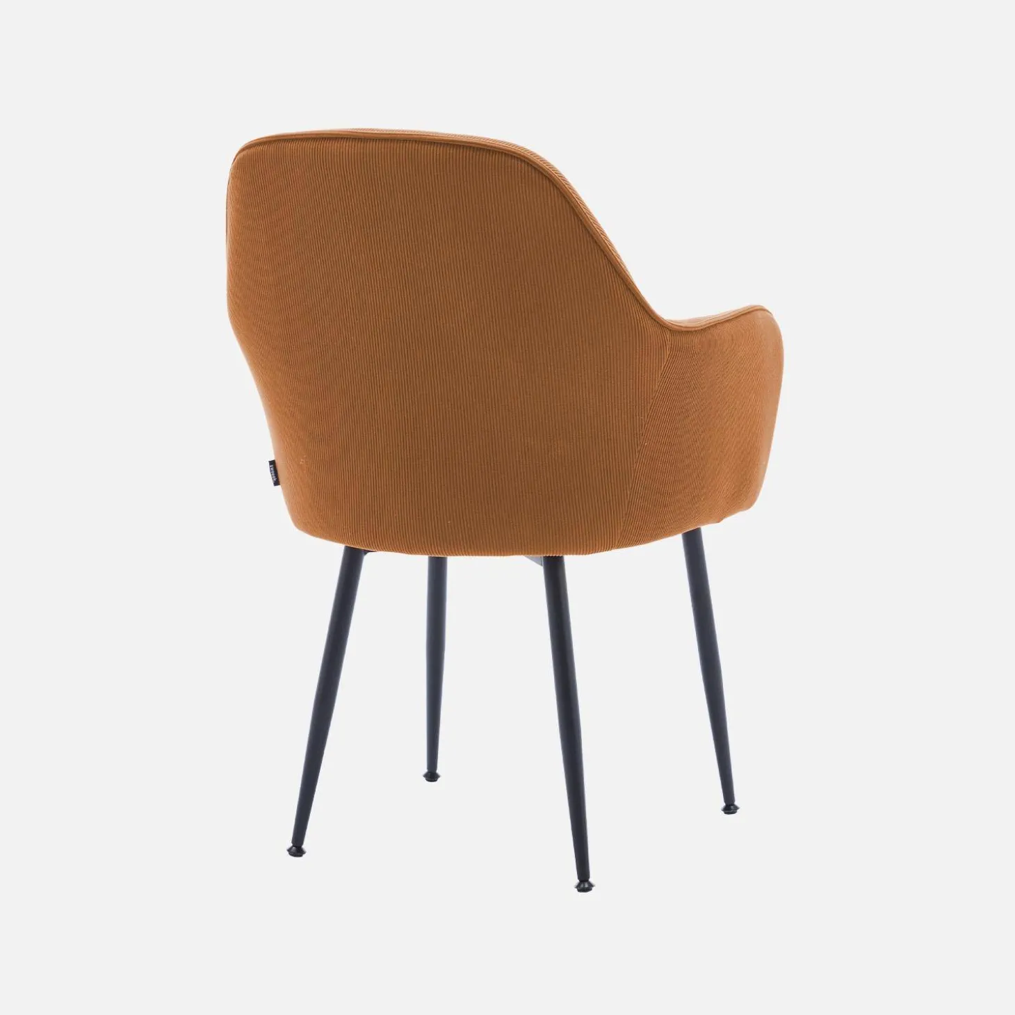 Corduroy fauteuil met matzwarte metalen poten