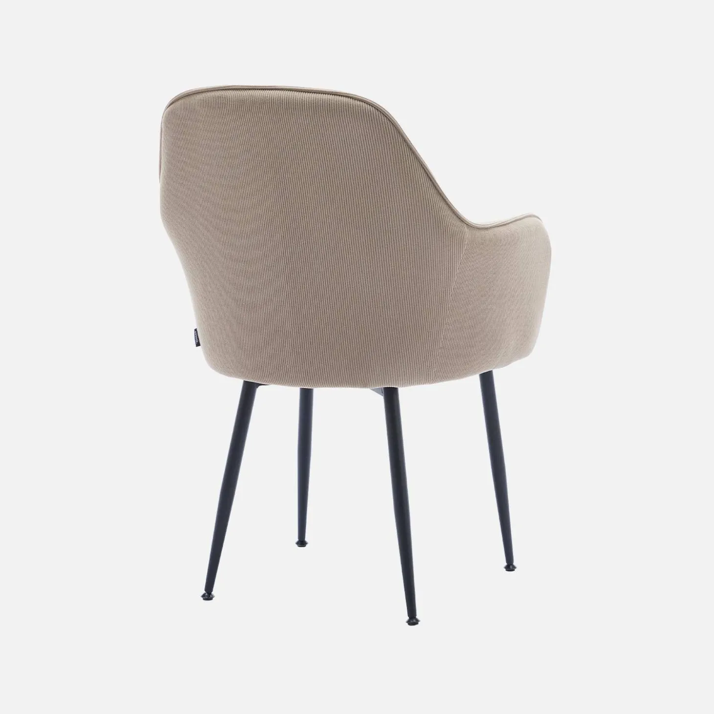 Corduroy fauteuil met matzwarte metalen poten