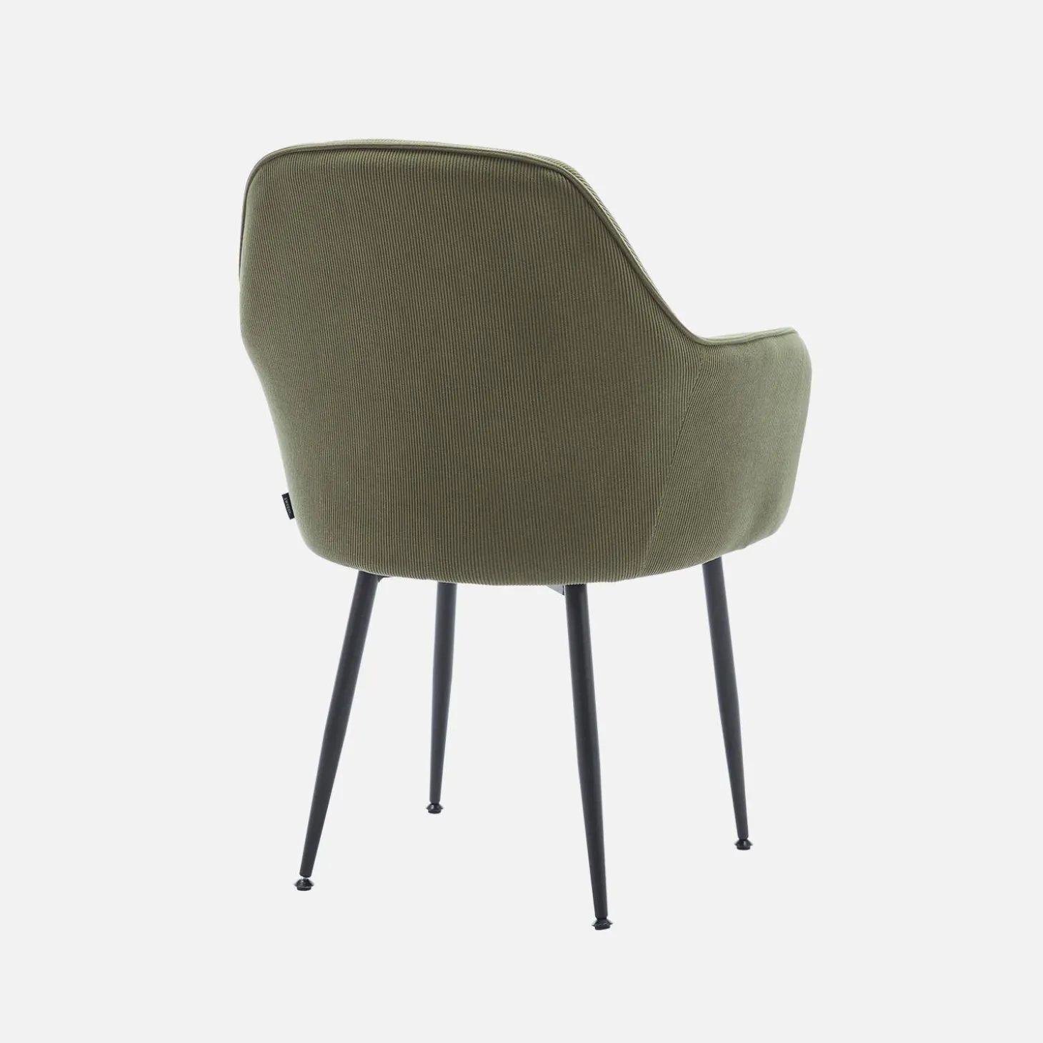 Corduroy fauteuil met matzwarte metalen poten (Set van 4)