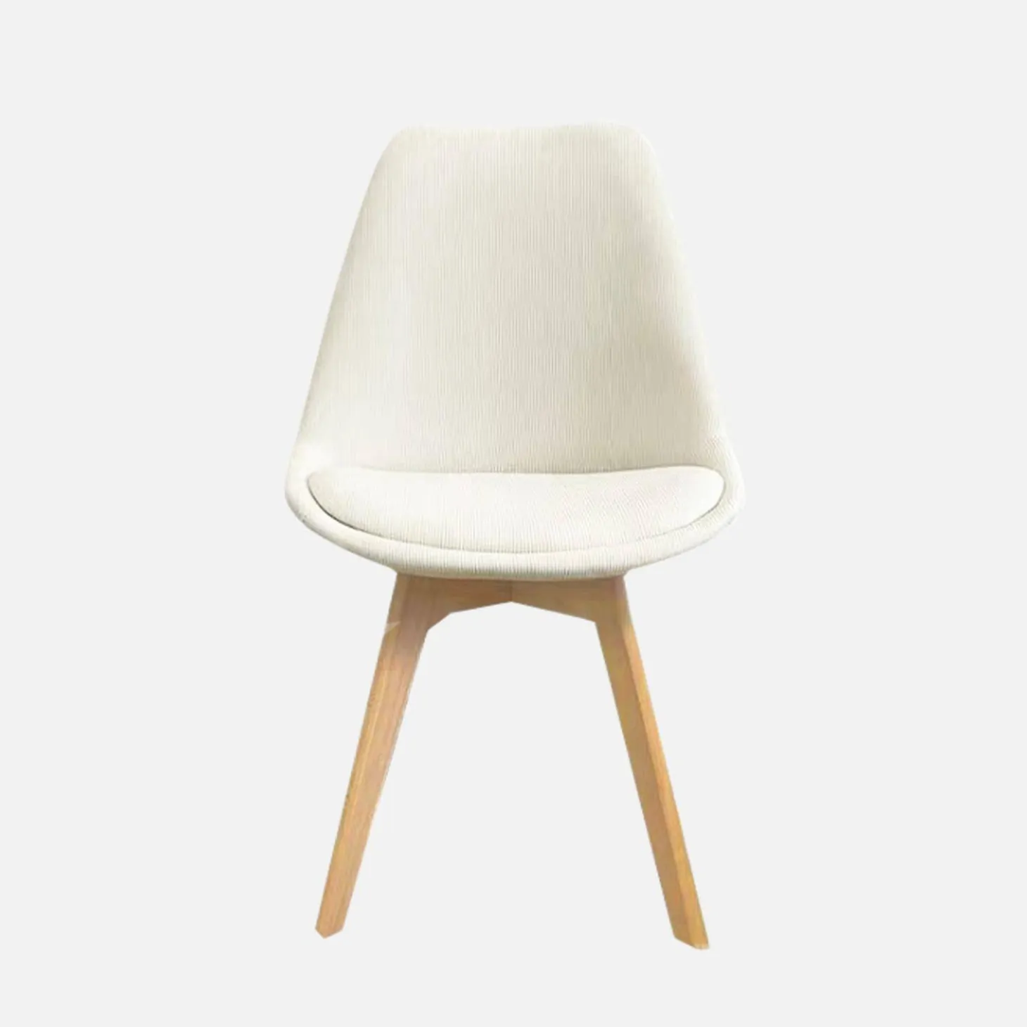 Corduroy Scandinavische stoelen met beukenhouten poten (set van 4)