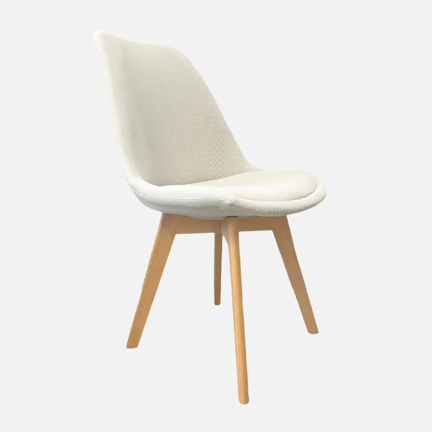 Corduroy Scandinavische stoelen met beukenhouten poten (set van 4)