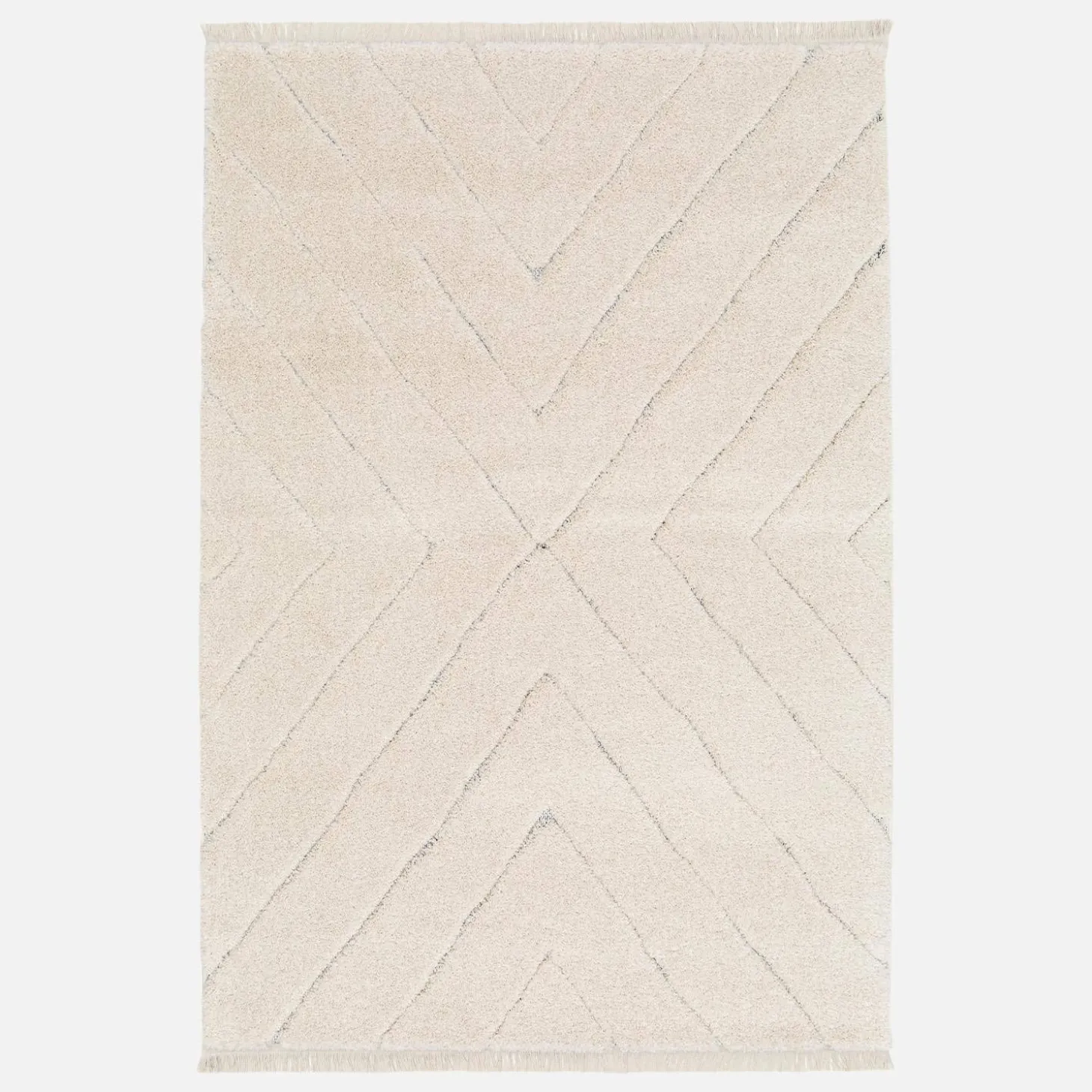 Crème interieur vloerkleed met licht reliëf