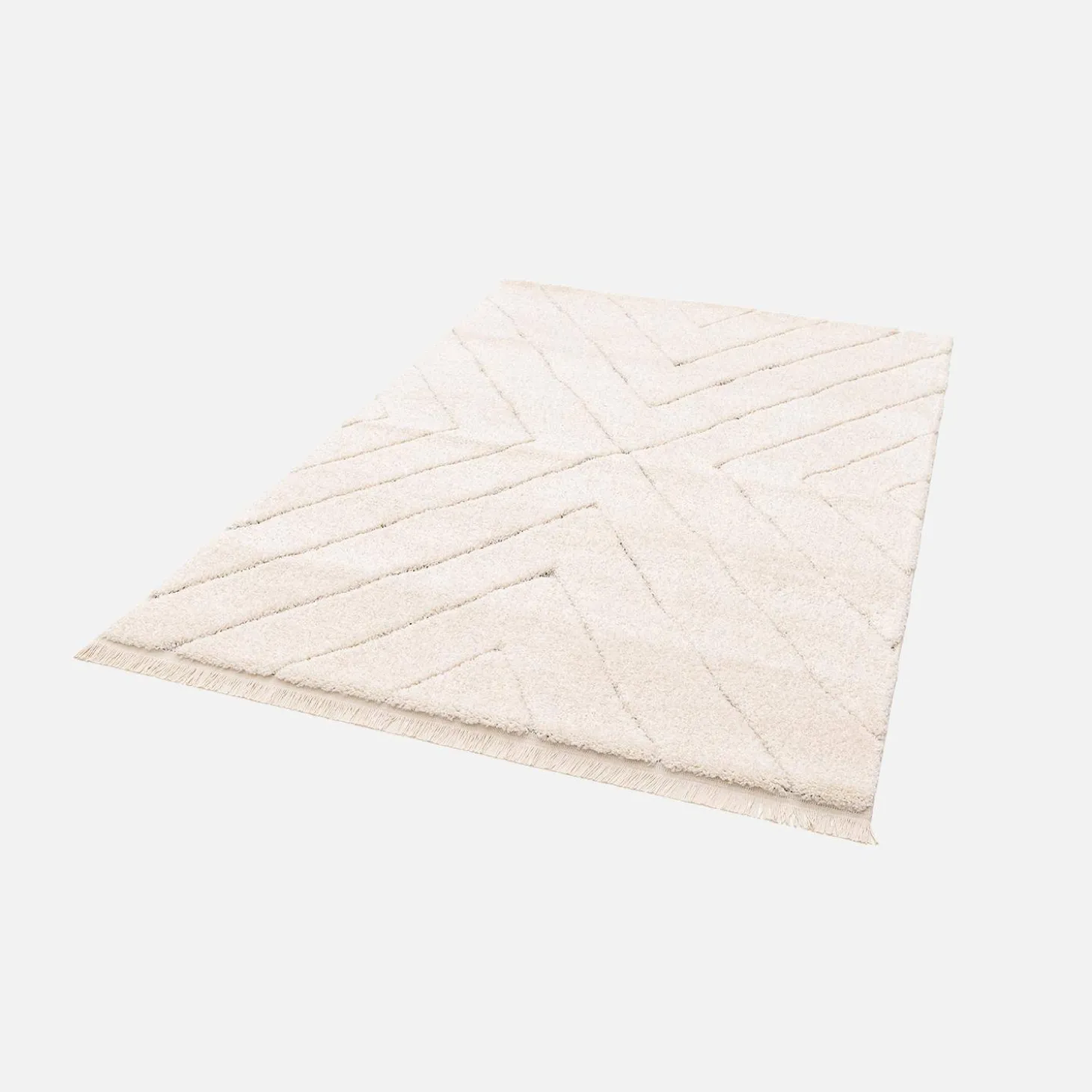 Crème interieur vloerkleed met licht reliëf