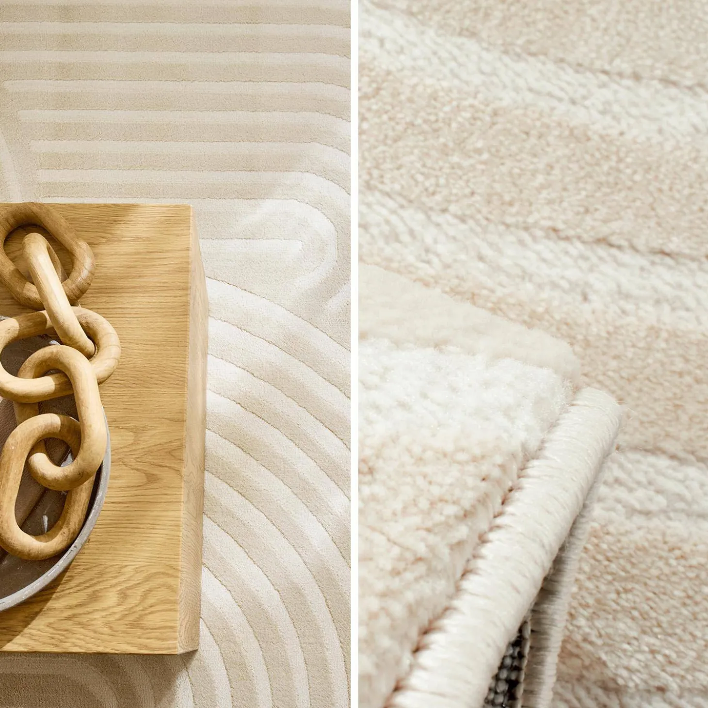 Crèmekleurig tapijt met boogmotief voor binnen