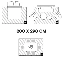 Crèmekleurig vloerkleed met geometrische patronen