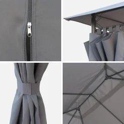 Dakdoek + gordijnen voor paviljoen 3x4m Divio