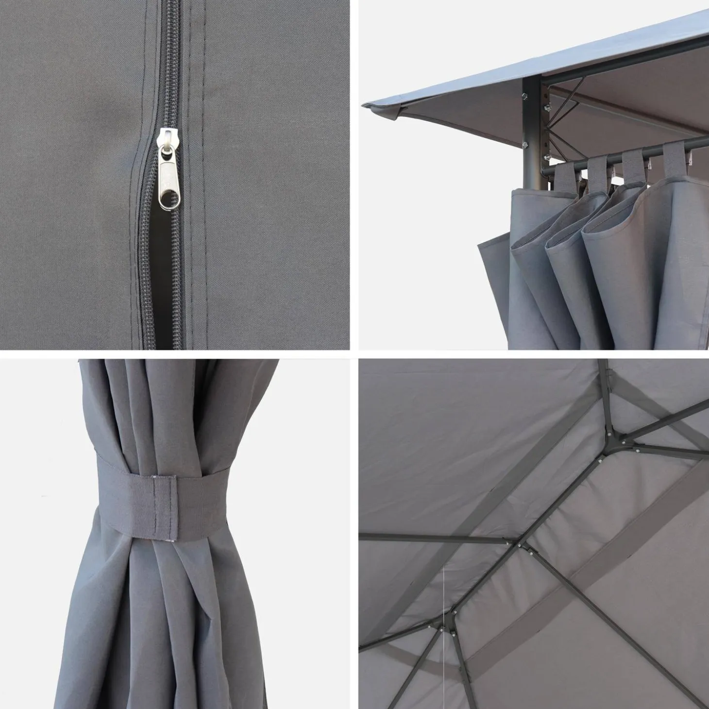 Dakdoek + gordijnen voor paviljoen 3x4m Divio