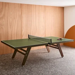 Deluxe indoor tafeltennistafel met 2 rackets en 3 ballen