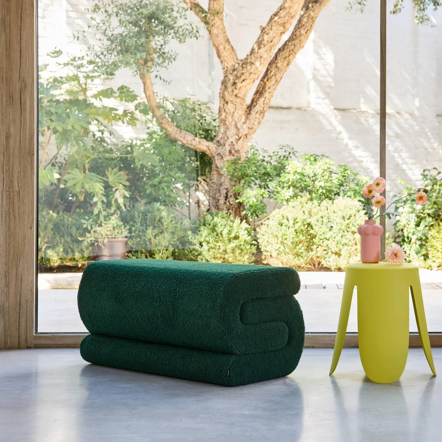 Designbank boucléstof 1-2 zitplaatsen