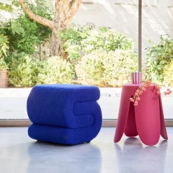 Designpoef boucléstof 1 plaats