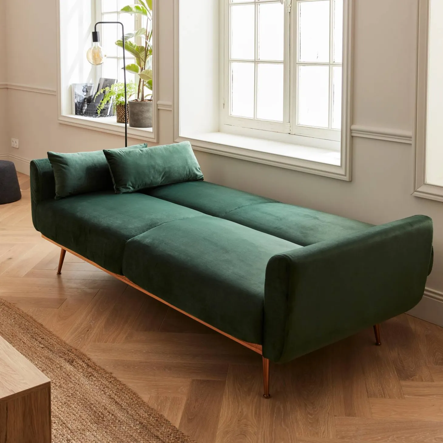 Design velours slaapbank