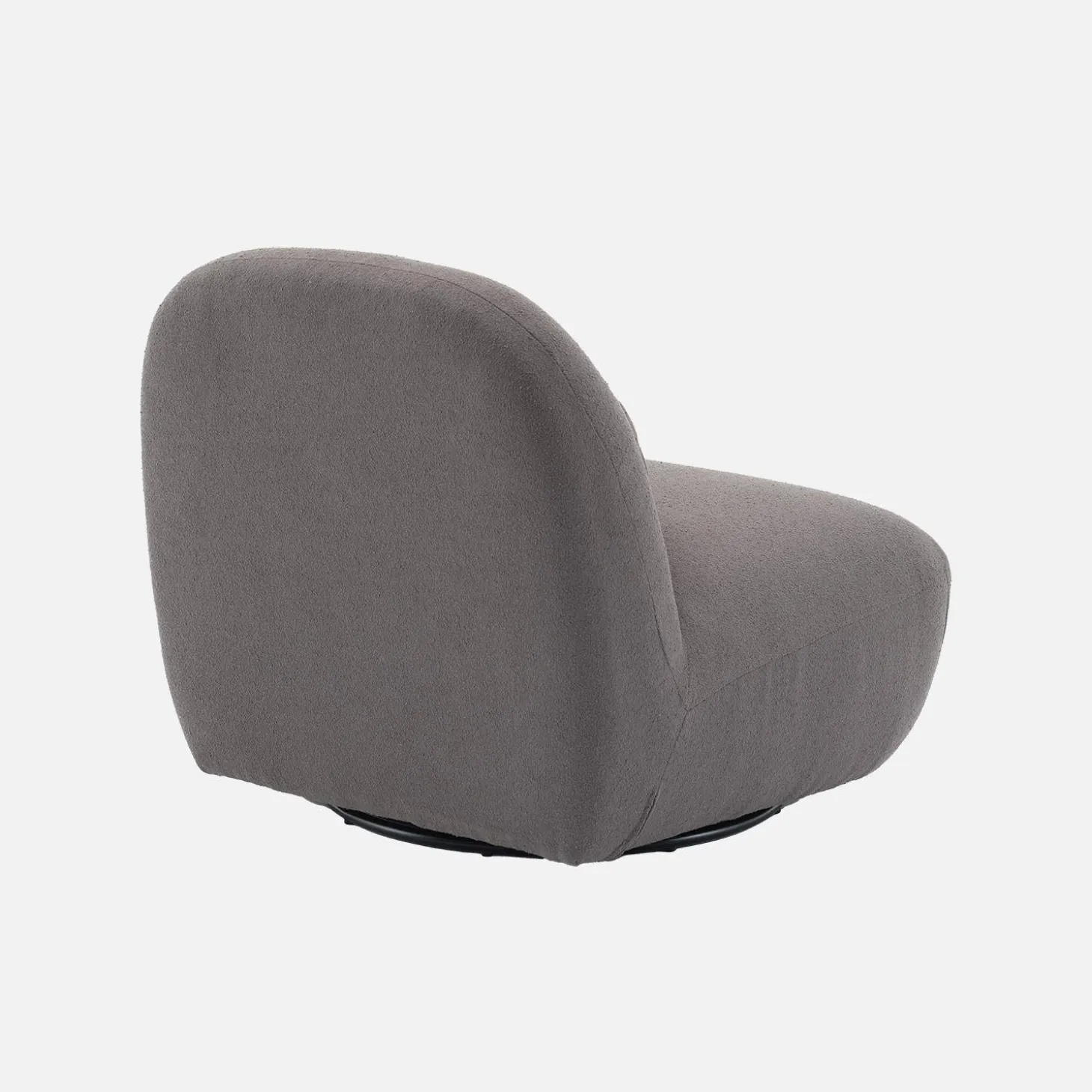 Draaiende fauteuil 360° met gestructureerde bouclette en metaal