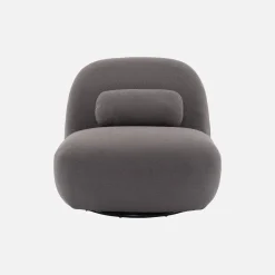 Draaiende fauteuil 360° met gestructureerde bouclette en metaal